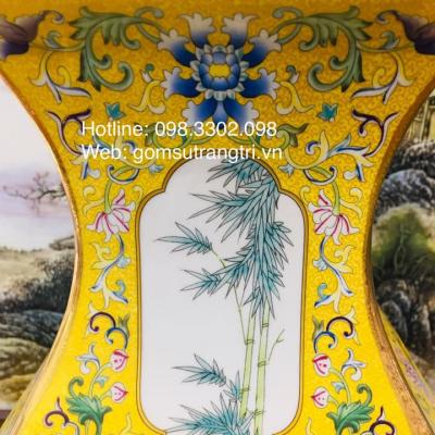 BÌNH TỨ GIÁC HỌA TIẾT TỨ QUÝ